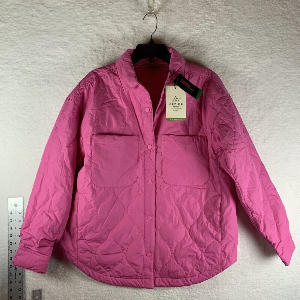 Alpine‎ Design Jacket Women's Large Pink Cotton Quilted Barbie Pockets S7223